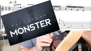 Monster by Willyecho intro guitar lesson with tabs