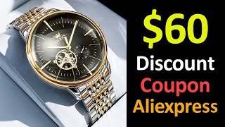 Aliexpress Sale Discount Promo Codes Coupons OLEVS 6708 Men's Watches Mechanical Minimalist Business