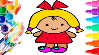How to draw a Doll for kids | बच्चों के लिए एक गुड़िया ड्राइंग | Figura de muñeca para niños