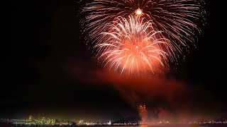 2018瀬戸大橋30周年記念 第53回さかいで大橋まつり海上花火大会　尺玉50連発 最前列で入りきらない・・