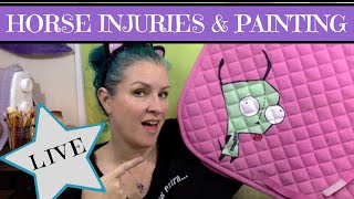Painting a Saddle Pad While Chatting About Gruesome Horse Injuries