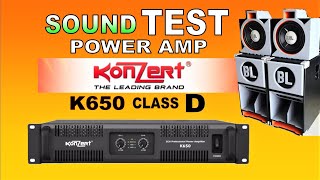 SOUND TEST KONZERT K650 POWER AMPLIFIER - CLASS D - ON DUAL D15 BLBOX LPORTED + MCV BOX DESIGN BY BL