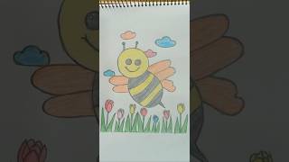 🐝 Nature's Buzz: A Simple \u0026 Sweet Bee Drawing 🌼#beeart  🐝 #naturedrawing  🌸#simplesketch  🎨