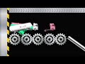 Tank Truck Race - Color Stickman Car Vs Hydraulic Press