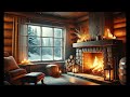 12 hour cozy cabin ambience ❄️ crackling fireplace u0026 snowy winter escape 🌲🔥 for relaxation and sleep