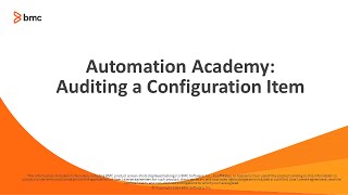 BSA: Auditing a Configuration Item on a Server