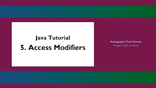 Java Tutorial - 5. Access Modifiers