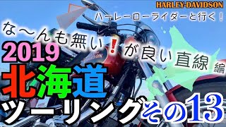 【FXDL】＜北海道ツーリング2019＞#13「なーんも無い！が良い直線」[ローライダー][ハーレー]