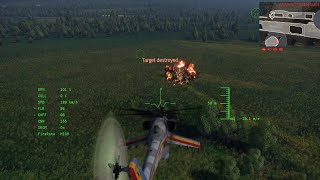 Destroying a tank with the German Airforce Mi-24 HFS 80 Helicopter (War Thunder)