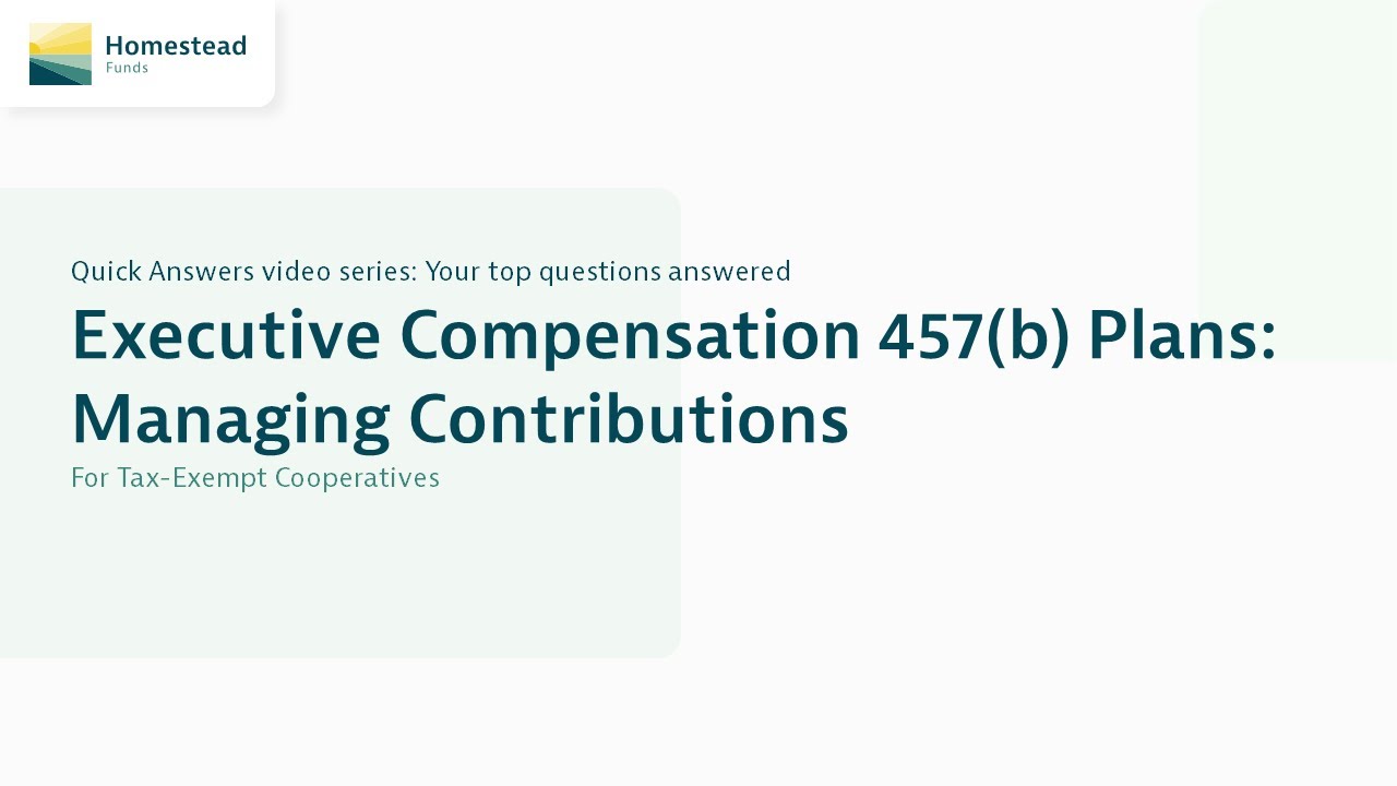 457(b) Plans: Managing Contributions - YouTube