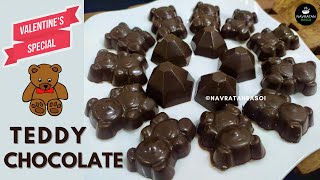 TEDDY CHOCOLATE 🧸 🍫 Chocolate Valentine's Day Recipe | How to make Teddy Bear Chocolates | Choco Pie