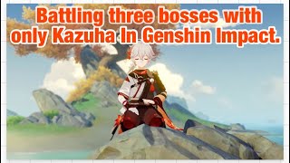 Soloing three bosses with only Kazuha in Genshin Impact. (ItsWinterWilson)