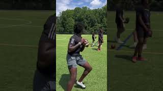 Offseason work with UNC Charlotte Commit Deshawn Purdie #football #qb #drill #footwork