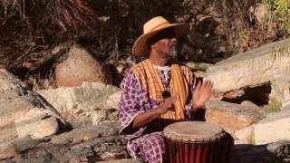 African Drummer Playing in Sabino Canyon Arizona (Baba Kosan R.I.P.))