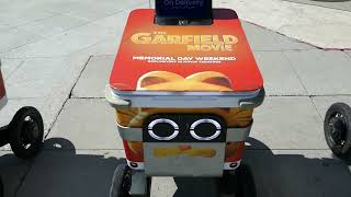 The Garfield Movie Delivery Robots Los Angeles California USA 4-23-2024 Chris Pr
