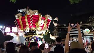 境内最後の担ぎ！　３年ぶり！令和４年９月１１日　百舌鳥八幡宮　月見祭　９番　梅町ふとん太鼓