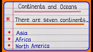 Learn Seven Continents and five oceans || Continents and oceans of the world in english