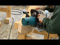 Timber Framing: Cutting rafter bird mouth with tenon.