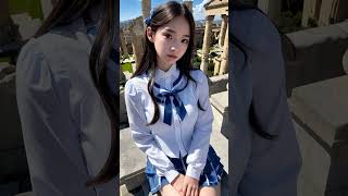 {4K} AI 룩북 야외수업과 교복/A outdoor classes and school uniforms #aiart #lookbook #beauty