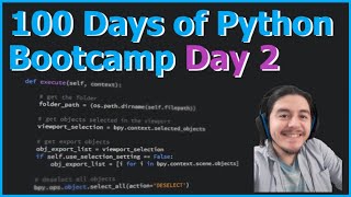 Python Day 2: Data Types, Math Ops, f-Strings, BMI & Tip App