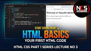 HTML CSS Part 1 Lecture 3 | HTML Fundamentals: Tags, Elements, Syntax & More! | NaseebCodeStudio