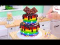 [💕Mini Cake 💕] Cuties Miniature 2-Tier Rainbow Cake Decorating Ideas | Mini Bakery