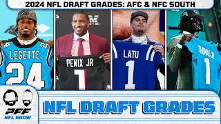 Draft Grades: 2024 NFL Draft - AFC South & NFC South | PFF NFL Show