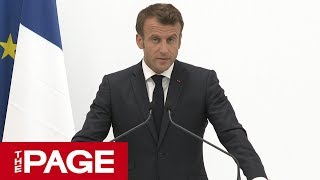 G20大阪サミット閉会後にマクロン仏大統領が会見（2019年6月29日）