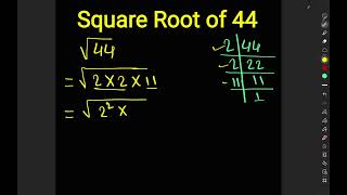 Square root of 44