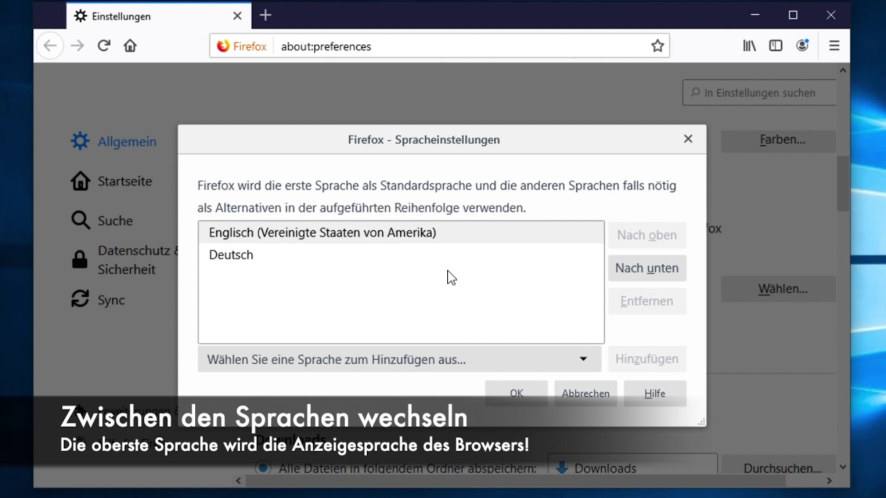 Firefox Sprache ändern: Z.B. Deutsch Auf Englisch! - YouTube