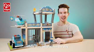 Hape Metro Police Station Play Toy Set with Sounds and Lights