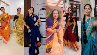 Vishnupriya & Maanas Song Zari Zari Panche Katti Recreation Dance Reels | Nivriti Extras