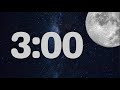 3 Minute Timer with Calm Piano Music | Fun Moon Timer with Music for Classroom | Piano Alarm at End
