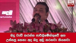 බදු වැඩි කරන්න පාර්ලිමේන්තුවේ අත උස්සපු කෙනා අද බදු අඩු කරනවා කියනවා - මහින්ද