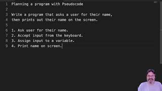Planning With Pseudocode Python