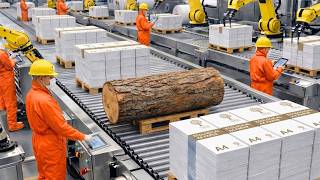 Inside Largest Paper Factory – How Giant Pine Trees Are Turned Into Letter-Size Paper (Full Process)