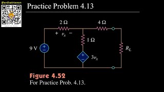 Practice Problem 4.13 Fundamental of Electric Circuits (Sadiku) 5th Ed Maximum Power Transfer