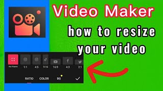 how to resize video ratio with Video Maker app ( Video Guru )