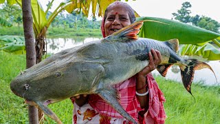 প্রথমবার বাড়িতে 13 কেজি ওজনের বাঘা আইড় মাছ কেটে রান্না হল | 13 kg Expensive River Fish Cooking |