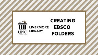 Creating EBSCO folders