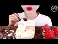 【咀嚼音】イチゴショートケーキ｜asmr mukbang｜strawberry short cake eating sounds 먹방