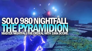 Solo 980 Nightfall The Ordeal (Master Difficulty The Pyramidion 186k+) [Destiny 2 Shadowkeep]