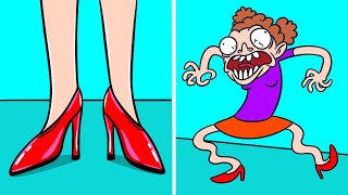 10 CRAZY AWKWARD COMICS YOU CAN RELATE TO || Weird Cartoons by 123Go! Animated