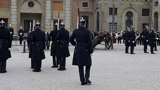 Changing of the guards in Stockholm 7.4.2023 at 1 p.m.