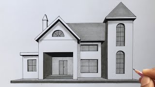 How to Draw a House in 1-Point Perspective