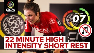 22 Minute High Intensity Short Rest Indoor Cycling Training Session Without Music 🔇