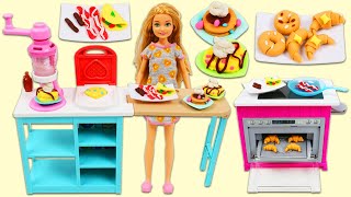 Pretend Cooking Cute Mini Play Doh Breakfast Meals with Barbie Stacie | Fun DIY Play Dough Crafts!