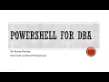 PowerShell For DBA Part-1