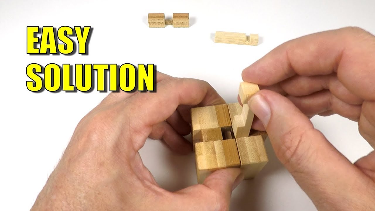 Wooden Cube Puzzle 12 Piece Burr Puzzles
