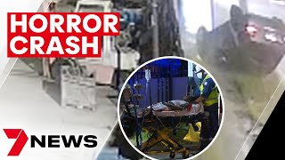 Driver survives horror crash in Fairfield | 7NEWS